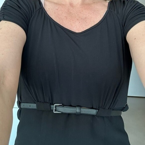 Calvin Klein Black Knee length high waist Sheath dress retro formal cocktail M - Picture 10 of 11